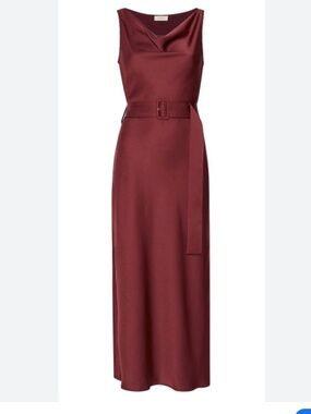 Women's Belted Sleeveless Satin Dress LAPOINTE